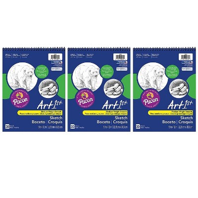 Ucreate Sketch Book 9" x 12" 30 Sheets Per Book 3 Books (PAC4850-3)