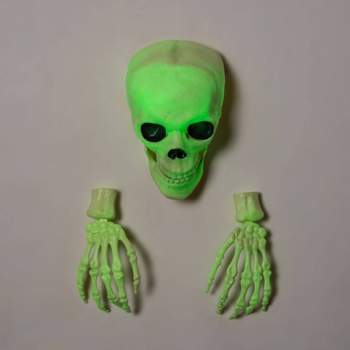 Glow in the Dark Skull with Hands Halloween Decorative Prop - Hyde & EEK! Boutique™