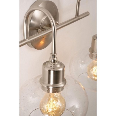Laney 15'' Satin Nickel Vanity Light with Seeded Glass Shades