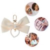 Unique Bargains Faux Pearl Heart Bow Handbag Charms Keychains - 3 of 4