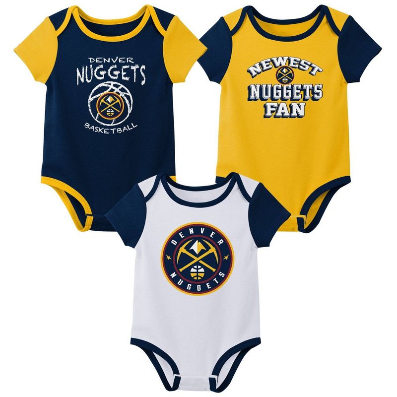 NBA Denver Nuggets Infant Boys&#39; 3pk Bodysuit Set, 1 of 5