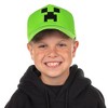 Minecraft Creeper Snapback Hat Youth Adjustable Baseball Cap OSFM Green - 2 of 4