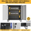 Garage Storage Cabinet with Wheels, 35.43" Locking Steel Rolling Tools Chest, Metal Storage Cabinet with 1 Shelves, Light Gray & Dark Gray - 4 of 4