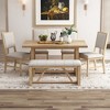 6-Piece Dining Set with Kitchen Table, 4 Upholstered Chairs and Bench - 2 of 4