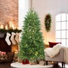 LuxenHome 7Ft Pre-Lit Green Full Artificial Cedar Christmas Tree with Metal Stand - 2 of 4