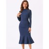 INSPIRE CHIC Women's Elegant Mesh Sheer Long Sleeve Mermaid Wedding Guest Dress - 2 of 4