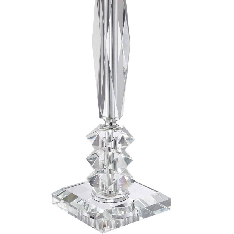 Vienna Full Spectrum Traditional Table Lamps 25 1/2" High Set of 2 Crystal Cut Column Geneva White Square Shade for Bedroom Living Room Bedside Office, 5 of 9
