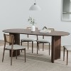 PexFix 67" Oval Dining Table Farmhouse Wood Kitchen Table for 4-6 with Arc-Shaped Edge Top and Curved Shape Base for Living/Dining Room in Walnut - 2 of 4