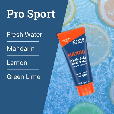 Mando Whole Body Deodorant - Men&#8217;s Aluminum-Free Invisible Cream Deodorant - Pro Sport - Trial Size - 0.5oz_6