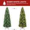 Vivatrees 6/7.5 Ft Prelit Pencil Christmas Tree with Warm White Lights, Metal Stand, Hinged Branches, Realistic Xmas Tree for Holiday Decor, Green - 4 of 4