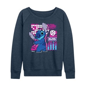 Women's - Disney - Lilo & Stitch Lightweight French Terry Wide Neck Long Sleeve Shirt - 1 of 4