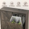 Wooden Garbage Bin Cabinet, Deodorizing Double Tilt Out Trash Can Cabinet - 3 of 4