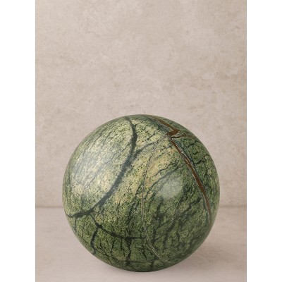 Forest Green Marble Sphere Object