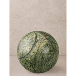 Forest Green Marble Sphere Object - 1 of 3