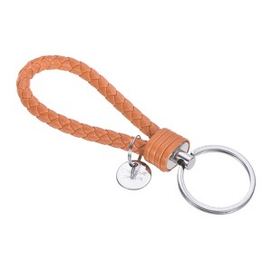 Unique Bargains Braided PU Leather Keychain with Stainless Steel Key Ring - 1 of 3