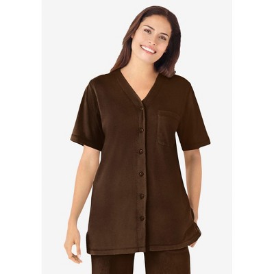 Woman Within Plus Size 7-Day Short-Sleeve Baseball Tunic