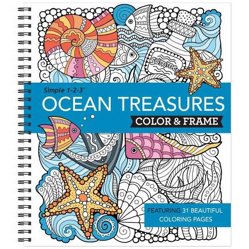 Download Color Frame Ocean Treasures Adult Coloring Book Spiral Bound Target