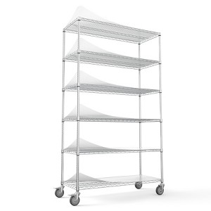 Dolonm Wire Shelving Unit, 6000 LBS NSF Height Adjustable Metal Garage Storage Shelves with Wheels,Metal Shelves - 1 of 4