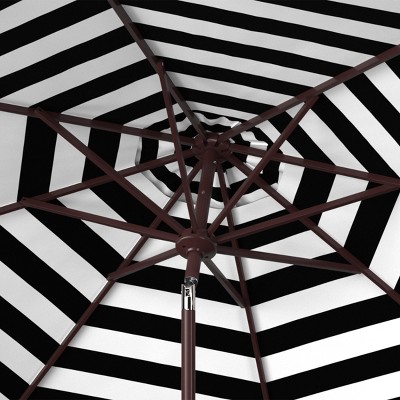 Athens 9ft Black and White Striped Aluminum Patio Umbrella