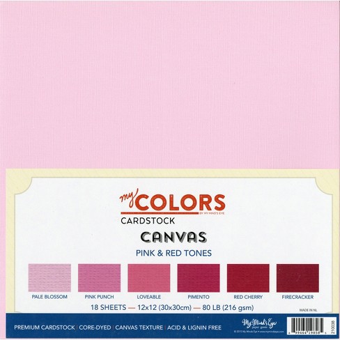 My Colors Canvas Cardstock Bundle 12x12 18/pkg-pink & Red Tones : Target