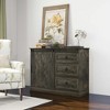 NicBex Sideboard Cabinet Farmhouse Kitchen Buffet Cabinet with 3 Drawers and Sliding Barn Door for Kitchen,Living Room,Dark Gray - 4 of 4