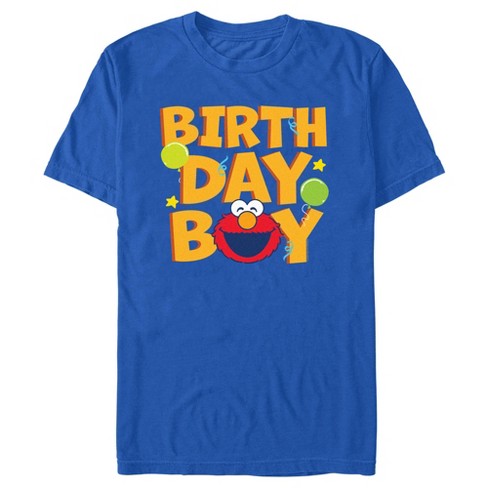 Men s Sesame Street Birthday Boy Elmo T Shirt Royal Blue Small