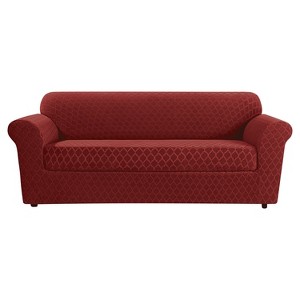 Stretch Marrakesh Sofa Slipcover Paprika - Sure Fit, Red