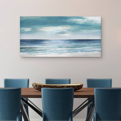 Silver Shore 24" x 48" Unframed Canvas Wall Art