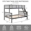 Kumasinova Bunk Bed,Wood Bunk Bed Frame with High Guardrail,Ladder,Twin Size Bed Frame for Kids Teens,No Box Spring Needed - 3 of 4