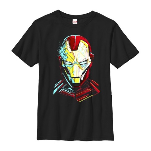 Boy's Marvel Iron Man Sketch T-shirt - Black - Medium : Target