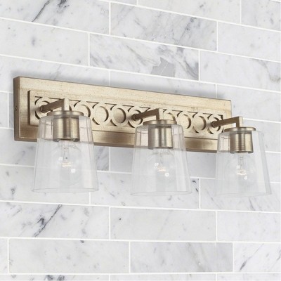 Winter Gold 3-Light Vanity with Clear Faceted Glass Shades