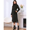 INSPIRE CHIC Women's Double Breasted Notched Lapel Long Sleeve Belted Winter Long Overcoat - 4 of 4