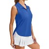 Pinspark Women Golf Shirts Sleeveless UPF 50+ Tennis Polo V-Neck Quick Dry Athletic T Shirt 1/4 Zip Collar Workout Tank Top - 4 of 4