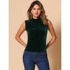 INSPIRE CHIC Women's Velvet Mock Turtle Neck Sleeveless Tank Top - 4 of 4