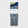 Men's Globe Print Novelty Crew Socks 2pk - Goodfellow & Co™ Charcoal Gray/Blue 7-12 - 3 of 3