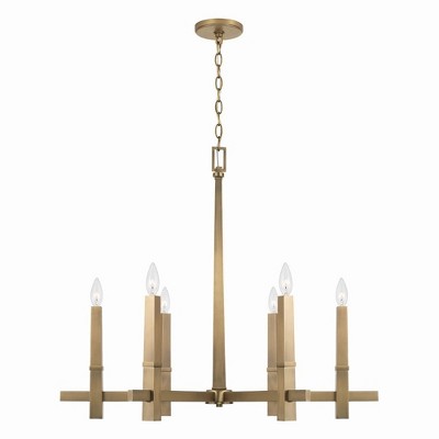 Capital Lighting Blake 6 - Light Chandelier in  Aged Brass