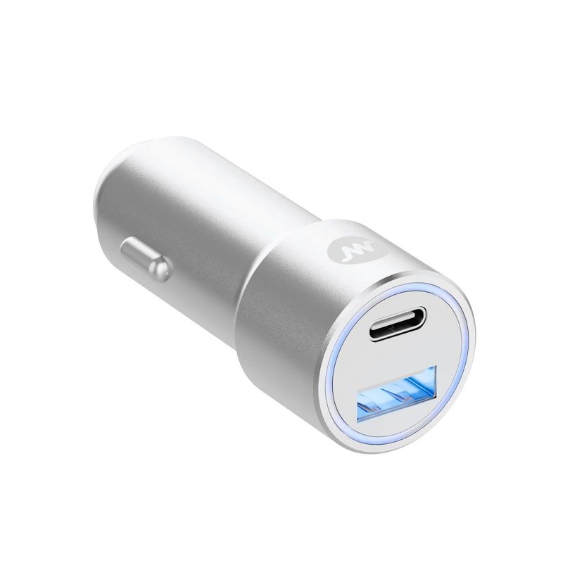 Just Wireless Pro Series 42W 2-Port USB-A &#38; USB-C Car Charger - Silver &#38; White, 6 of 8