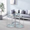 NicBex Modern 16.5" High Hexagon Coffee Table with Tempered Glass Top and Steel Frame for Living Room and Bedroom - 4 of 4