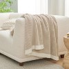 Attop Waffle Throw Blanket for Couch, Soft Cozy Chenille Knit Blanket Warm Decorative Throw for Sofa, 50"x60", Beige - 4 of 4