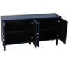 TIRAMISUBEST 4-Door Navy Blue Storage Cabinet with Wheels - Vintage Style Mobile File Organizer with Pine Legs - 3 of 4