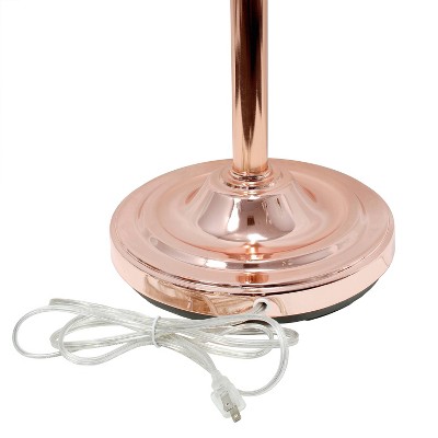 Elegant Rose Gold Torchiere Floor Lamp with Adjustable Reading Lights