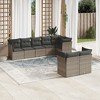 vidaXL 8 Piece Patio Sofa Set with Cushions Gray Poly Rattan - Without Table - 2 of 4