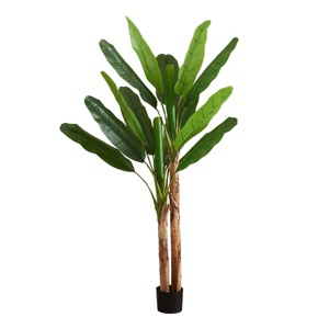 TopComfy Artificial Trees 83in Tall Artificial Banana Tree Fake Banana Tree Leaves Large Artificial Banana Tree for Indoor, Green, 39"*39"*82.75" - 1 of 4