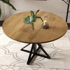 Homhougo Round Dining Table for 4, 47" Dining Table, Circle Table, Dining Room Table Brown - 4 of 4