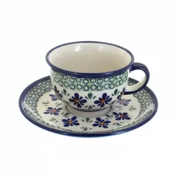 Blue Rose Polish Pottery 775-836 Zaklady Cup & Saucer