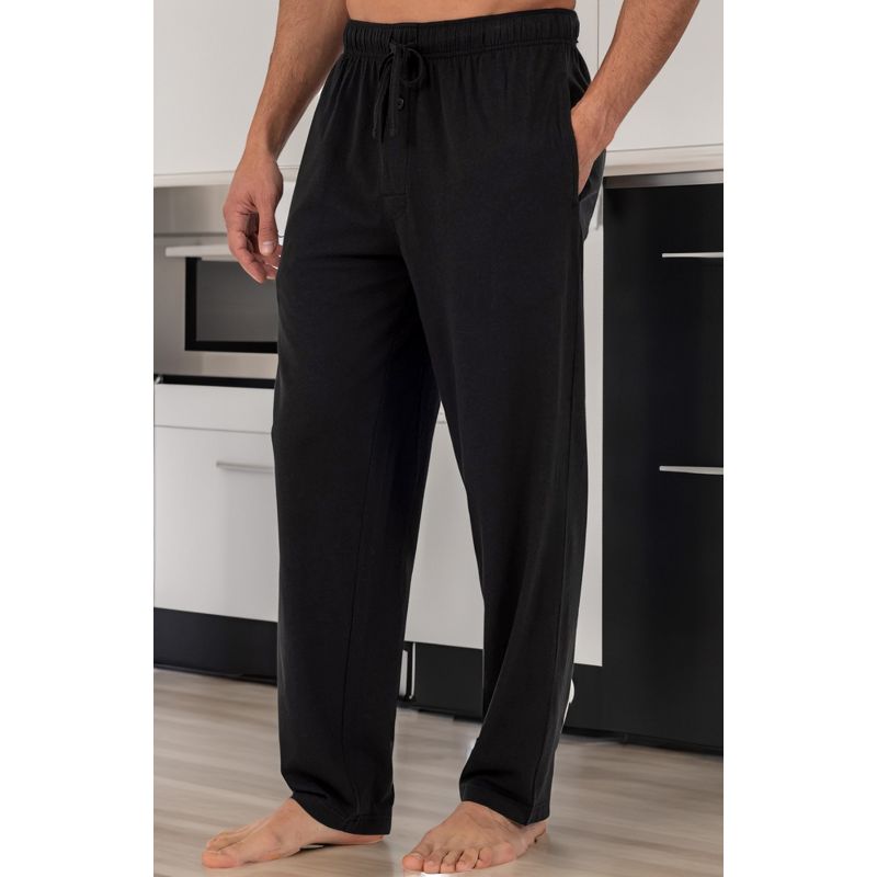 Men's Soft Cotton Knit Jersey Pajama Pants with Pockets, PJ Bottoms, 2 of 6