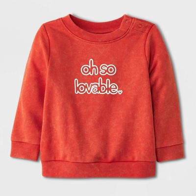 Baby 'Oh So Lovable' French Terry Sweatshirt - Cat & Jack™ Dark Orange 3-6M