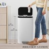 Bathroom Trash Can, Stainless Steel Garbage Can with Lid & Inner Bucket, Recycling Bin for Home Batbroom Office Living Room - 2 of 4