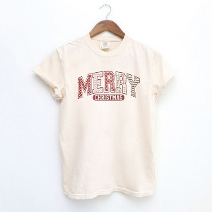 Simply Sage Market Women's Merry Christmas Varsity Short Sleeve Garment Dyed Tee - 1 of 4