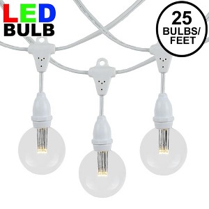 Novelty Lights Globe Outdoor String Lights with 25 suspended Sockets Suspended White Wire 25 Feet - 1 of 4